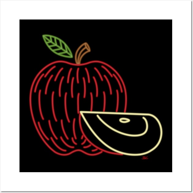 Neon Red Apple Wall Art by SpectreSparkC